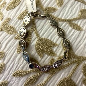 Brighton, silver teardrop cubic zirconia bracelet, new!